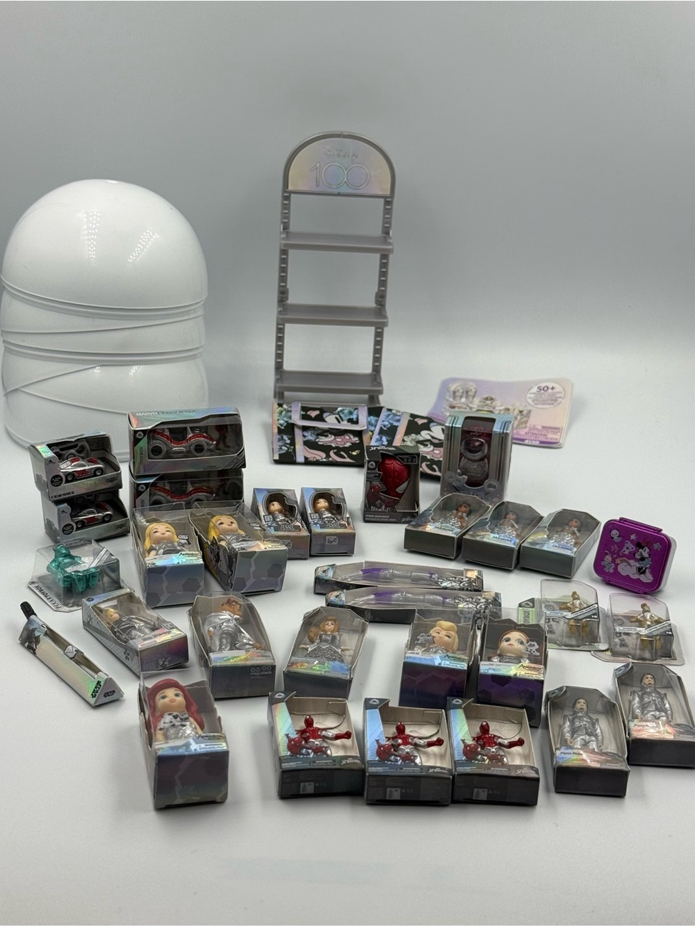 Zuru Mini Brands Disney 100 Platinum Edition 33 Loose Mini Collectibles w/Shelf